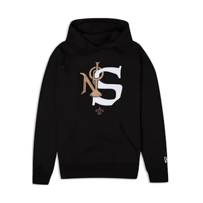 New Era Letter Print Pullover Hoodie Black () 13821788