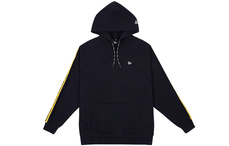 New Era Letter Print Pullover Sweatshirt Unisex Black 12718539