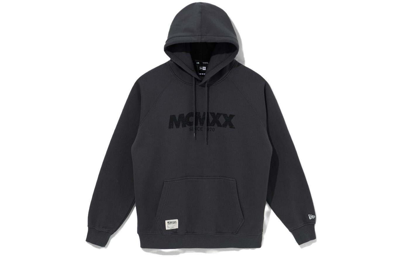 New Era Letter Print Sweatshirt Unisex Black 13781098