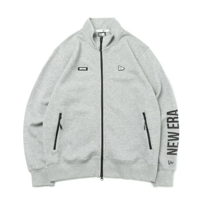 New Era Letter Print Zip-Up Jacket Unisex - Gray 13331015