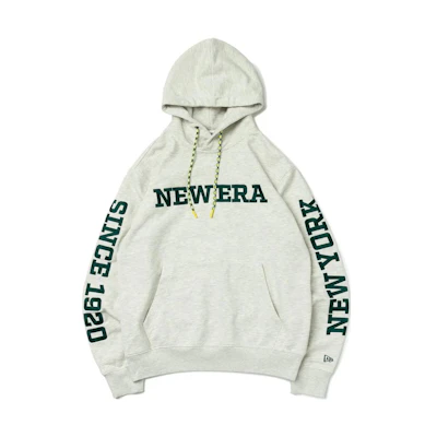 New Era Letter Pullover Hoodie Unisex Oatmeal Color 13516943