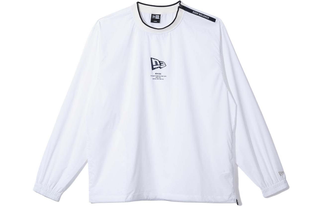 New Era Logo Crewneck Pullover Long Sleeve Jacket Unisex White 14109008