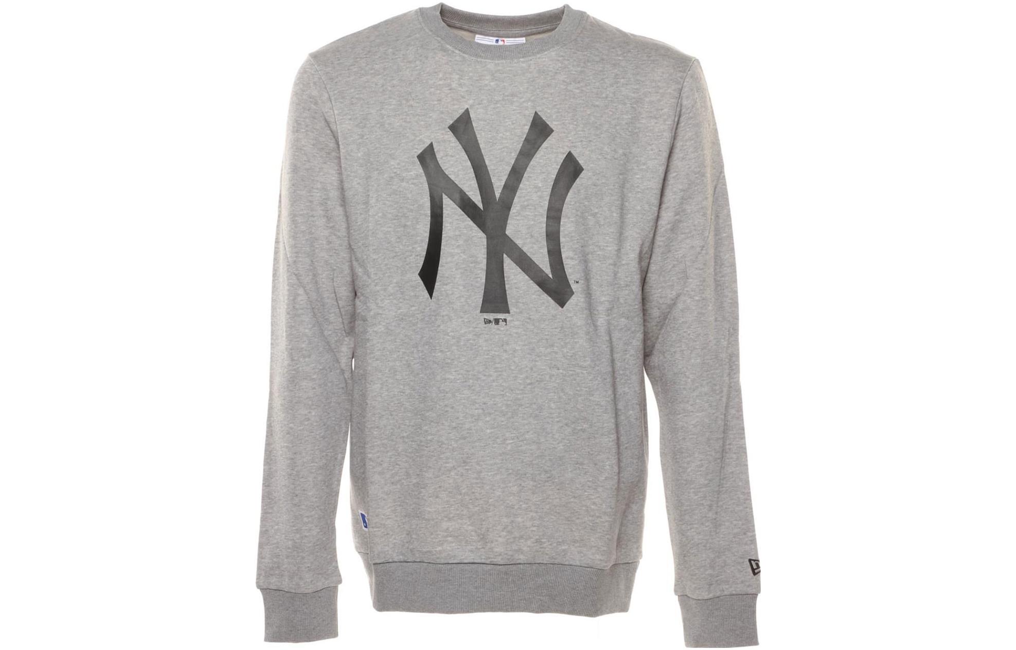 New Era Logo Crewneck Pullover Sweatshirt Grey 11863704