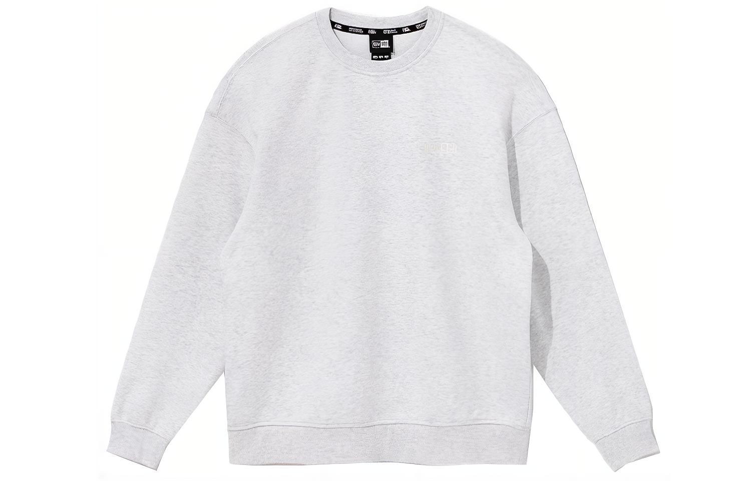 New Era Logo Embroidered Crewneck Sweatshirt Unisex Gray Long Sleeve 13086620