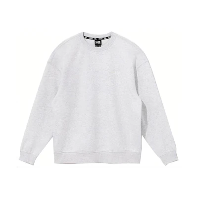 New Era Logo Embroidered Crewneck Sweatshirt Unisex Gray Long Sleeve 13086620