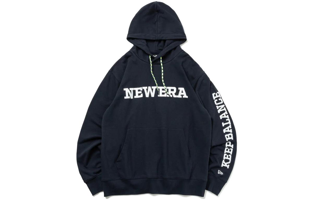 New Era Logo Embroidered Navy Blue Hoodie Unisex Pullover 14109074