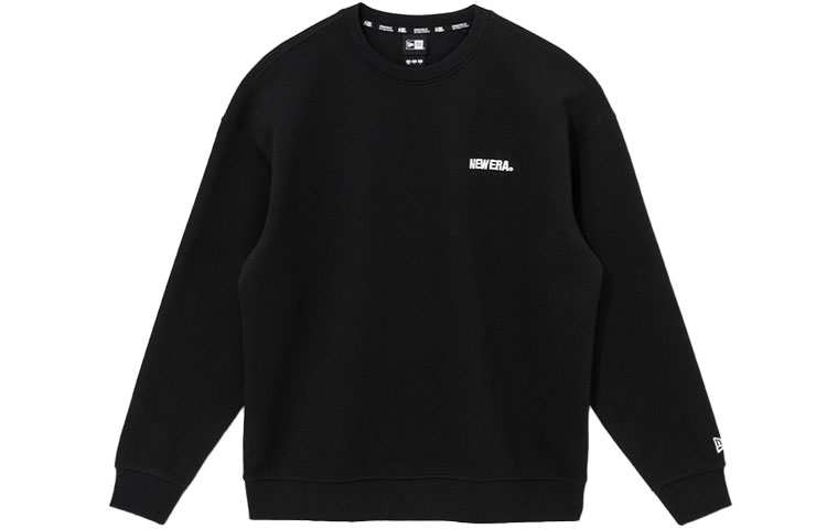New Era Logo Embroidered Pullover Crewneck Sweatshirt Unisex Black 13086621