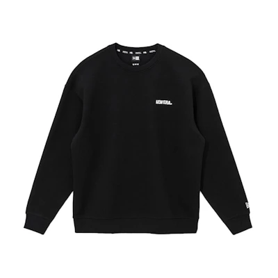 New Era Logo Embroidered Pullover Crewneck Sweatshirt Unisex Black 13086621