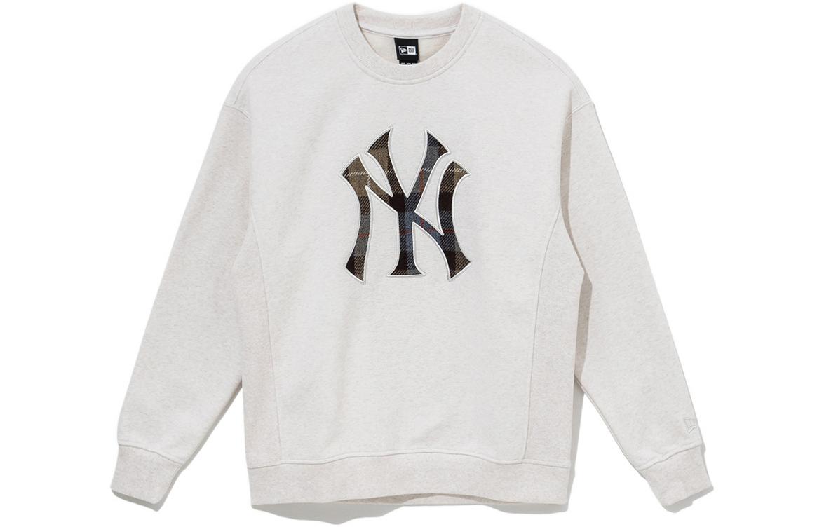 New Era Logo Embroidered White Pullover Sweatshirt Unisex Long Sleeve 13338638