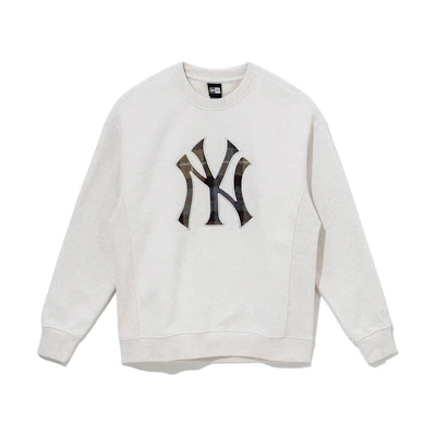 New Era Logo Embroidered White Pullover Sweatshirt Unisex Long Sleeve 13338638