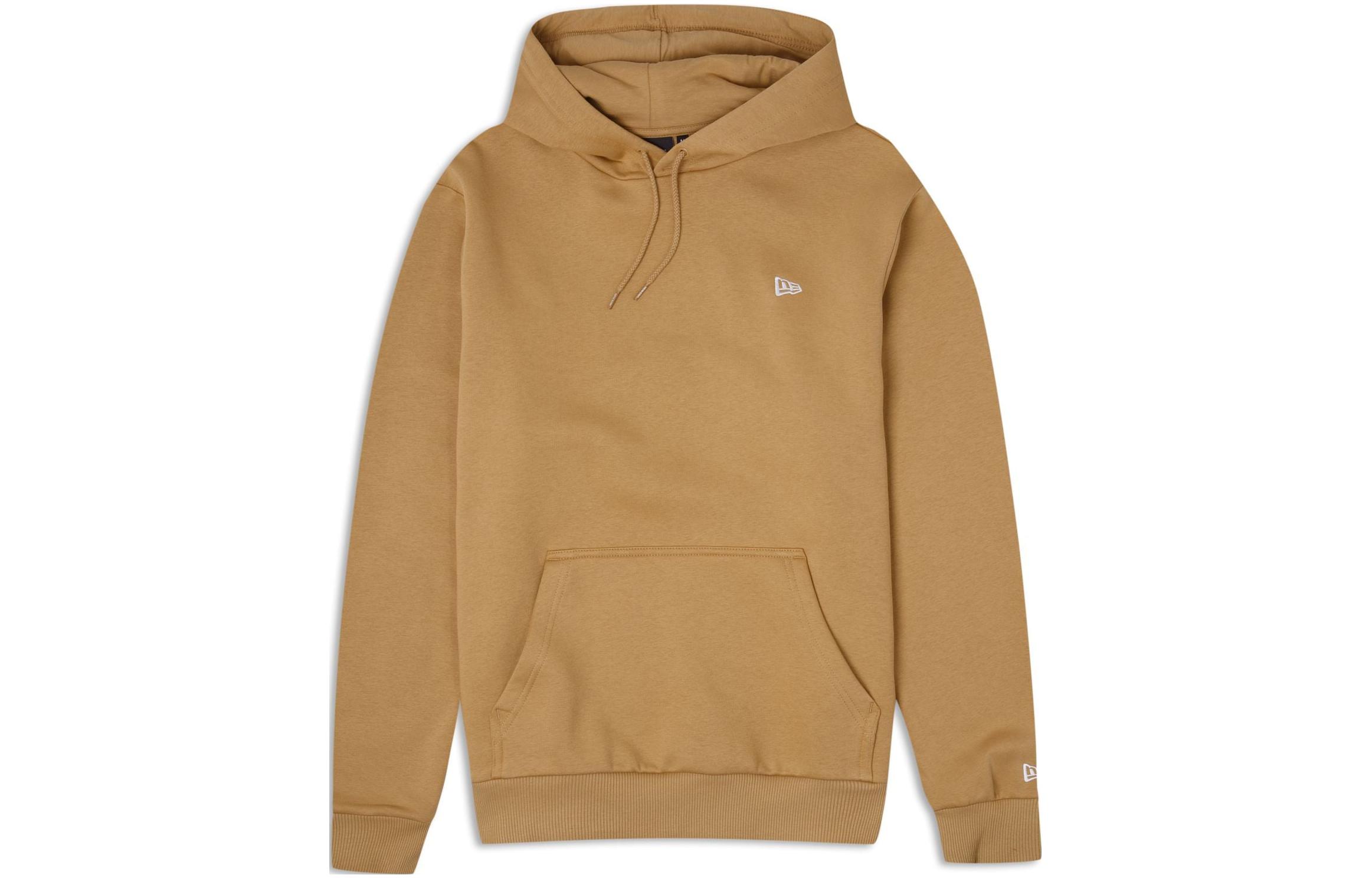 New Era Logo Graphic Plain Hoodie Unisex Khaki Color 60424435