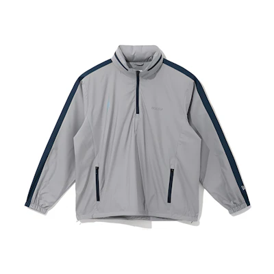 New Era Logo Half-Zip Waterproof Windbreaker Jacket Unisex Grey 12866456