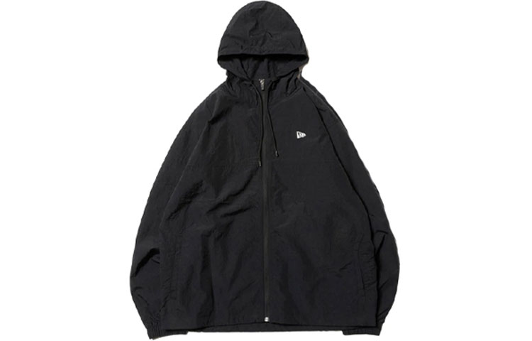 New Era Logo Letter Hoodie Jacket Unisex Black 12855344