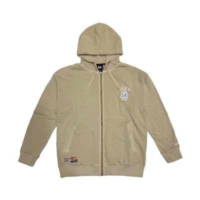 New Era Logo Letter Khaki Zip-Up Hoodie Unisex 13789214