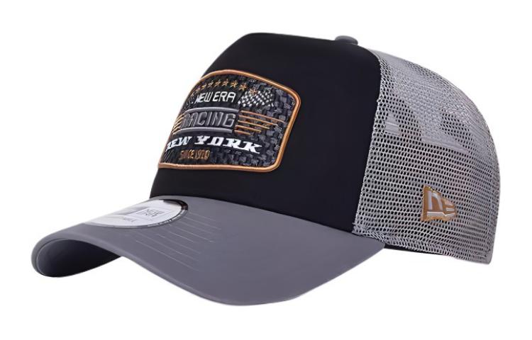 New Era Logo Patch Cotton Baseball Cap Black Unisex Couples Style 60435043