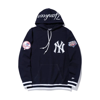 New Era Logo Print Blue Hoodie Unisex Pullover Long-Sleeve 13338304