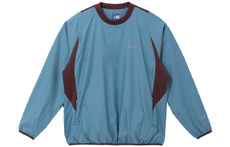 New Era Logo Print Colorblock Crewneck Sweatshirt Unisex Blue 12866415