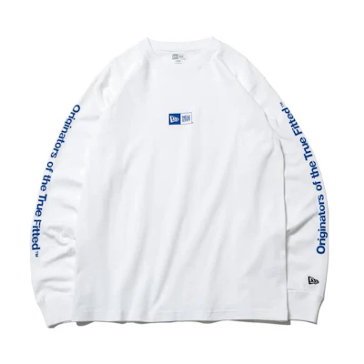 New Era Logo Print Crewneck Long Sleeve Sweatshirt Unisex White 12542684
