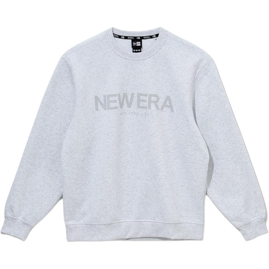 New Era Logo Print Crewneck Long Sleeve Sweatshirt Unisex - Heather Gray 14179202