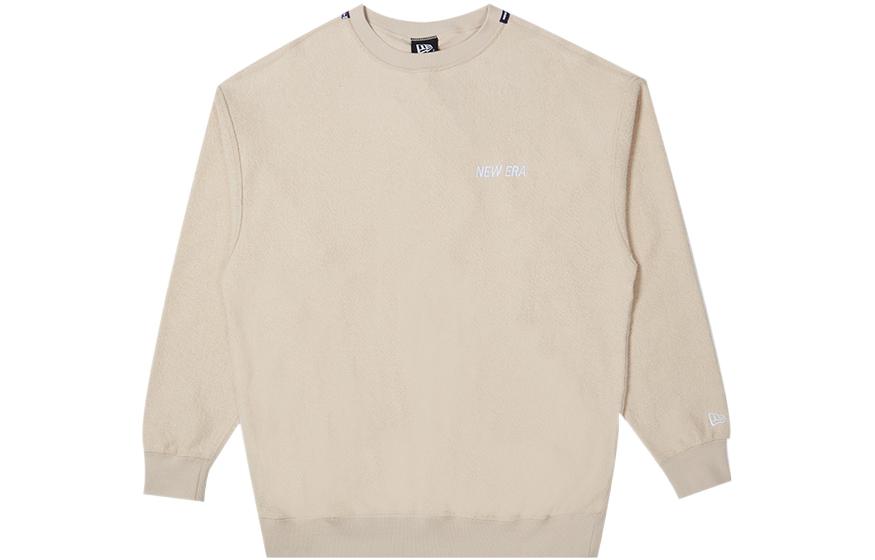 New Era Logo Print Crewneck Sweatshirt Unisex Khaki Color 12877425