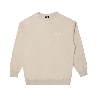 New Era Logo Print Crewneck Sweatshirt Unisex Khaki Color 12877425