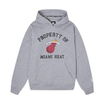 New Era Logo Print Hoodie Pullover Unisex Light Gray 60349336