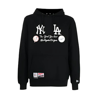 New Era Logo Print Pullover Hoodie Black 13334790