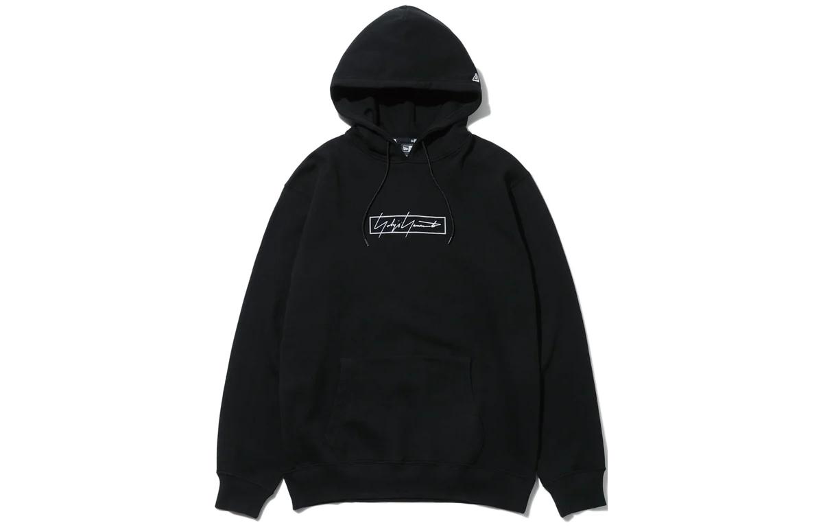New Era Logo Print Pullover Hoodie Black Long Sleeve 12863225
