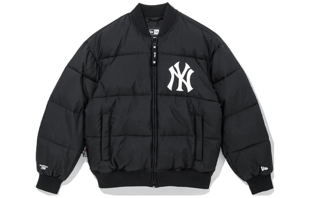 New Era Logo Print Zip-Up Jacket Unisex Black 13353870