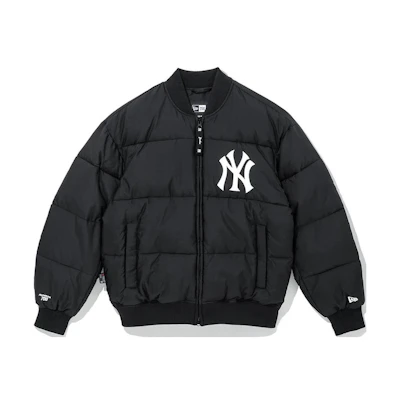 New Era Logo Print Zip-Up Jacket Unisex Black 13353870