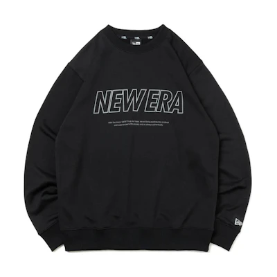 New Era Logo Printed Crewneck Long Sleeve Sweatshirt Unisex Black 14122011