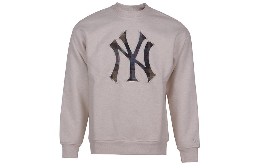 New Era Logo Printed Crewneck Long Sleeve Sweatshirt Unisex Gray 13338639H