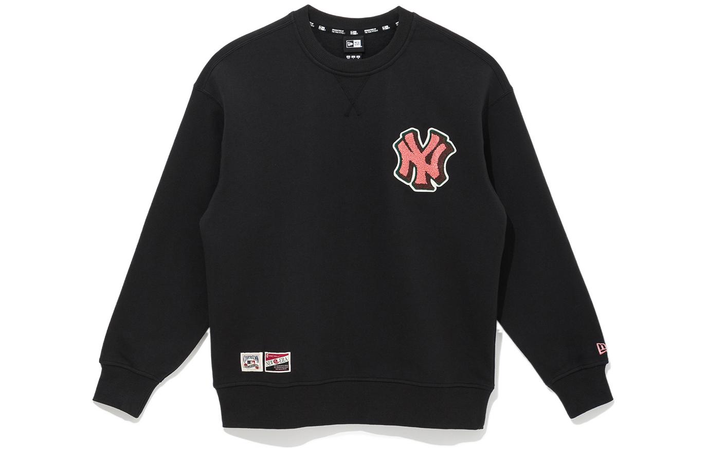 New Era Logo Printed Pullover Crewneck Sweatshirt Black 13338692