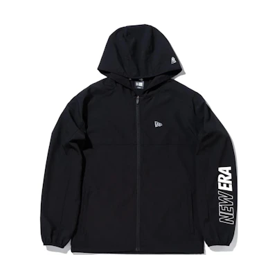 New Era Logo Zip-Up Hoodie Jacket Unisex Black 13697267