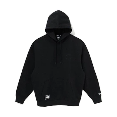 New Era Loose Fit Hoodie Black with Letter and Animal Print 13697622