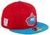 New Era Miami Marlins City Connect Patch Hat Club Exclusive 59Fifty Fitted Hat Red/Neon Blue
