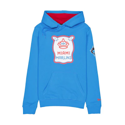 New Era Miami Marlins Logo Hoodie Unisex Blue 60357271