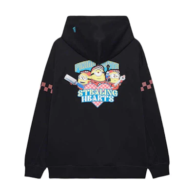 New Era Minions Oversized Hoodie FW24 Black Unisex Cartoon Logo Print 14385203