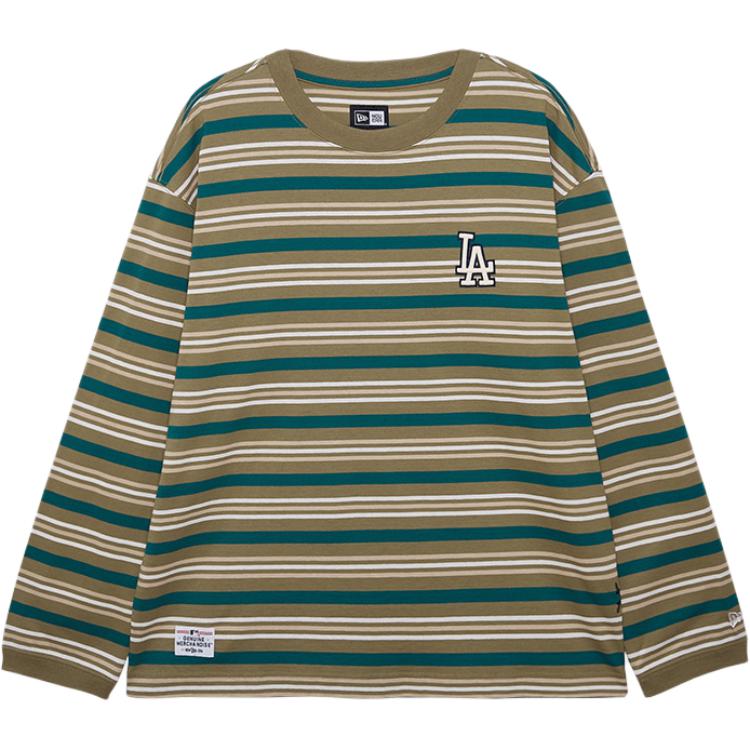 New Era MLB 1990s Skateboarding NY Yankees Retro Striped Long Sleeve Tee Green Unisex 14385121