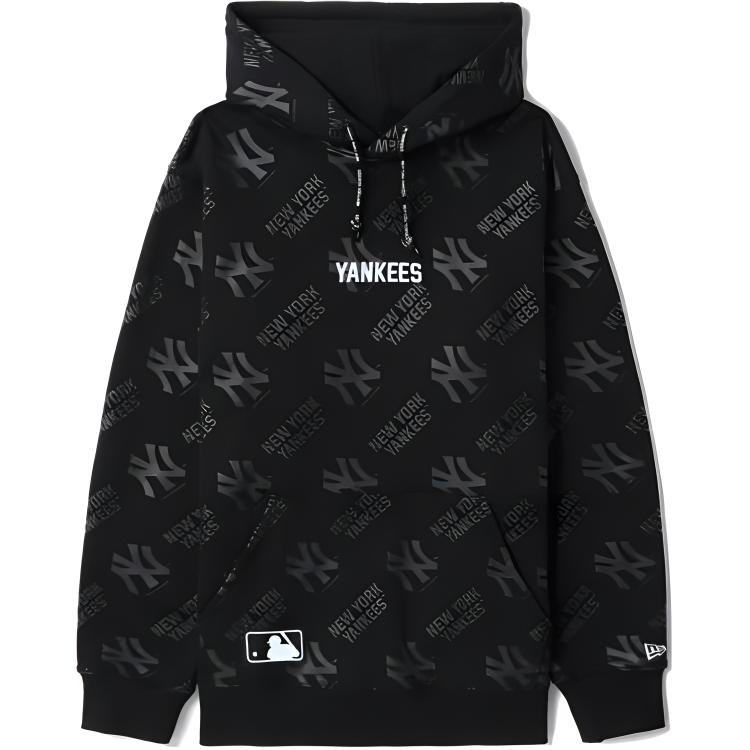 New Era MLB All-Over Logo Hoodie Unisex Black NERSWM30096XJBKX