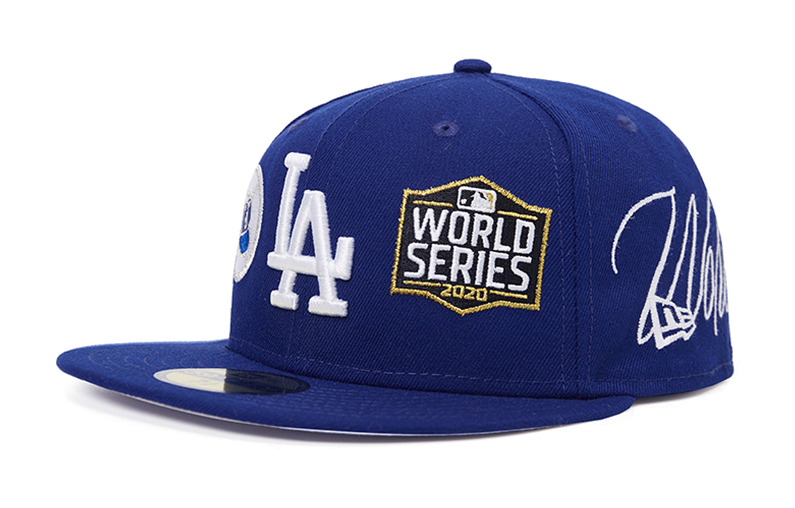 New Era MLB Champions NY Embroidered Flat Brim Snapback Cap Blue Unisex 13529390