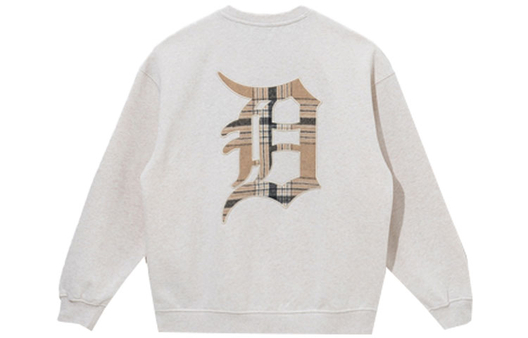 New Era MLB Detroit Tigers Letter Check Crewneck Sweatshirt Oatmeal Unisex 13781144
