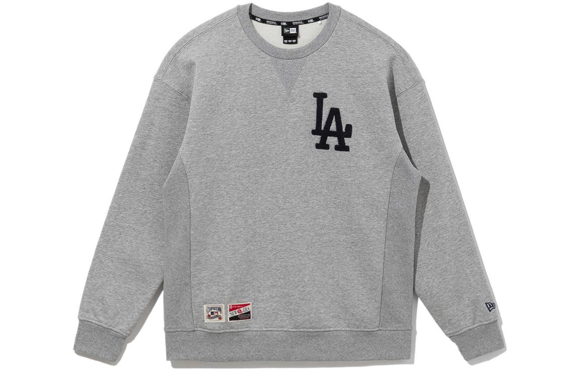 New Era MLB Fleece Letter Sweatshirt Winter Unisex Gray Long Sleeve 12551403