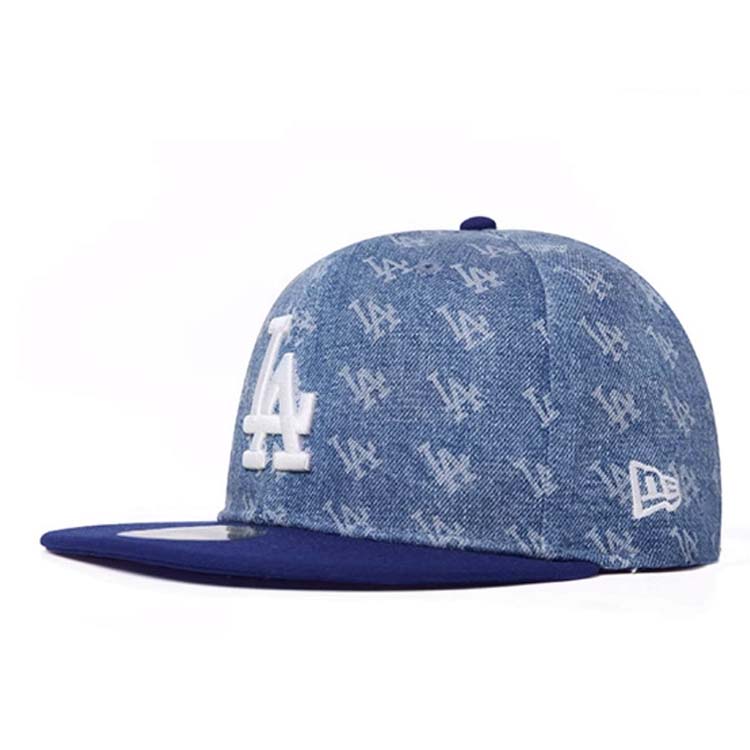 New Era MLB Full Print Denim Blue Snapback Cap - Unisex Casual Style. 14388366