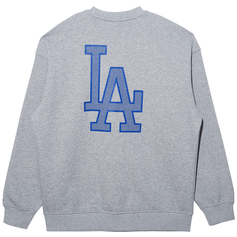 New Era MLB LA 3D Printed Crewneck Pullover Sweatshirt Unisex Light Grey 13338672