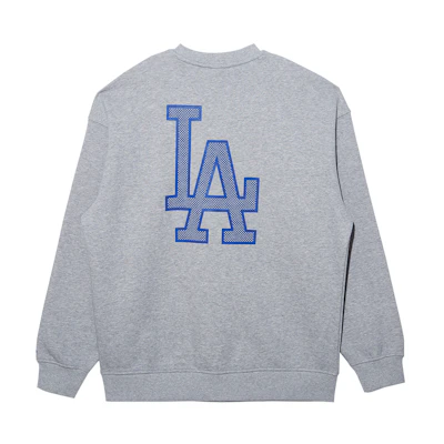 New Era MLB LA 3D Printed Crewneck Pullover Sweatshirt Unisex Light Grey 13338672