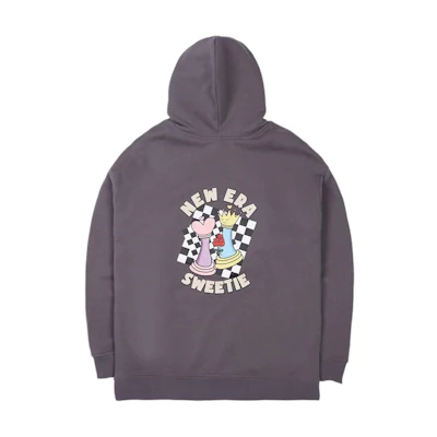 New Era MLB Logo Print Hoodie Unisex Deep Gray Long Sleeve Sweatshirt 13558572