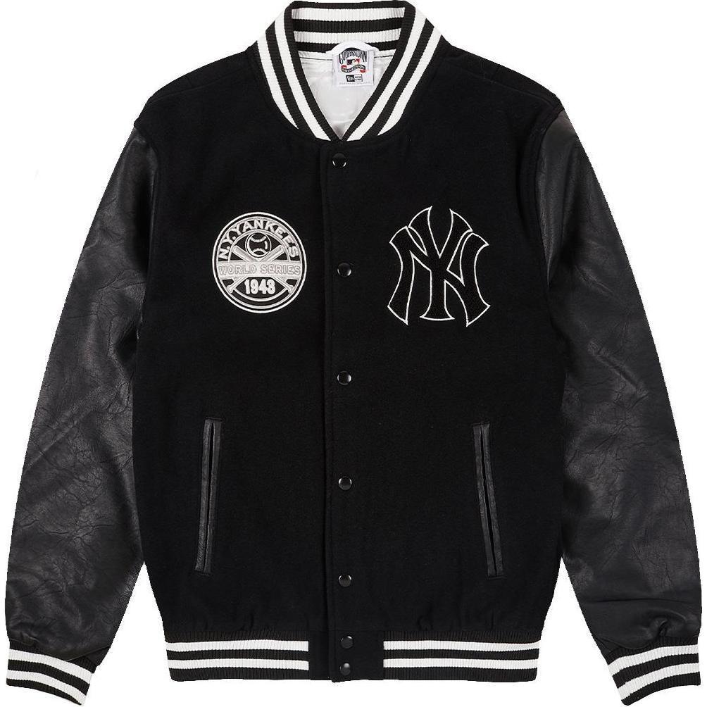New Era MLB Logo Varsity Fit Raglan Sleeve Baseball Jacket Black . 60416325