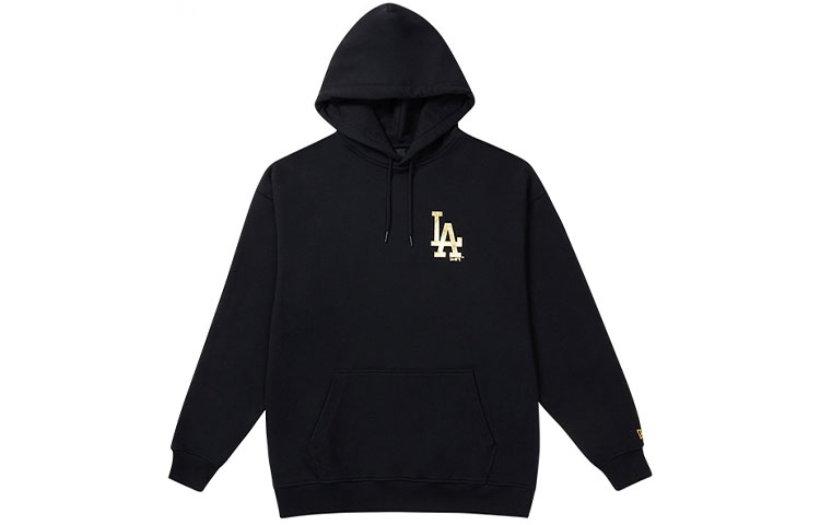 New Era MLB Los Angeles Dodgers Letter Logo Hoodie Black Unisex Pullover 12845017