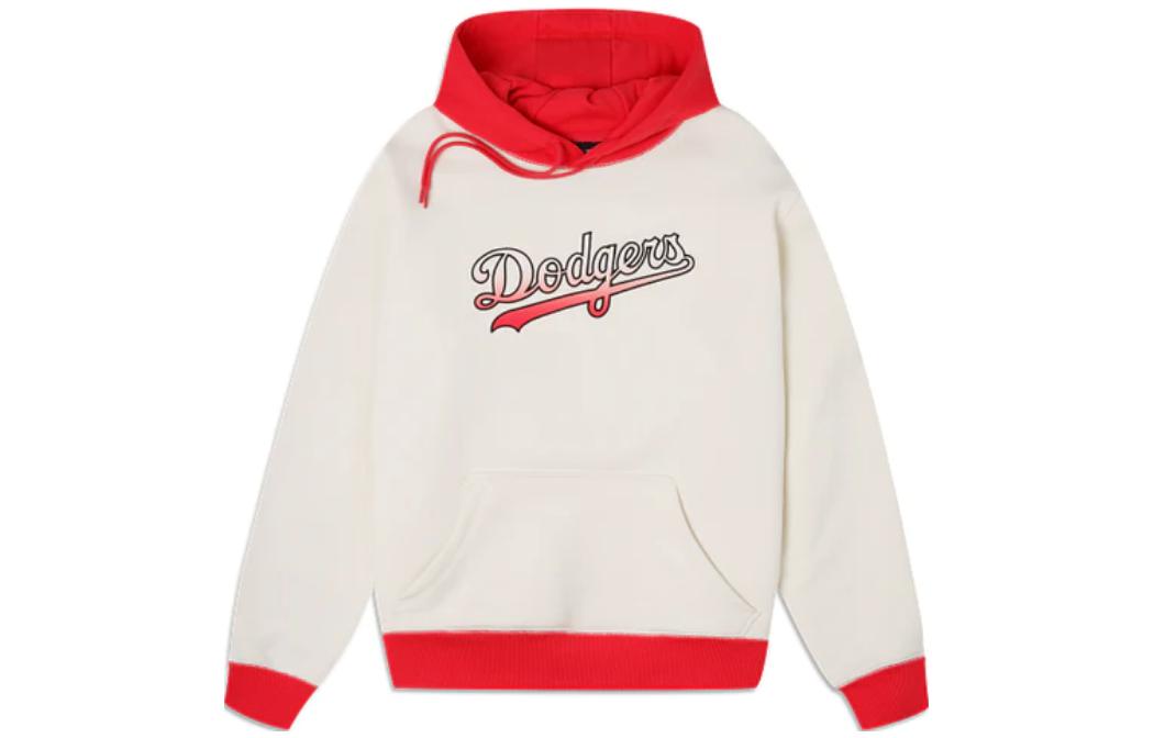 New Era MLB Los Angeles Dodgers Letter Logo Hoodie Cream Unisex Pullover 60335860